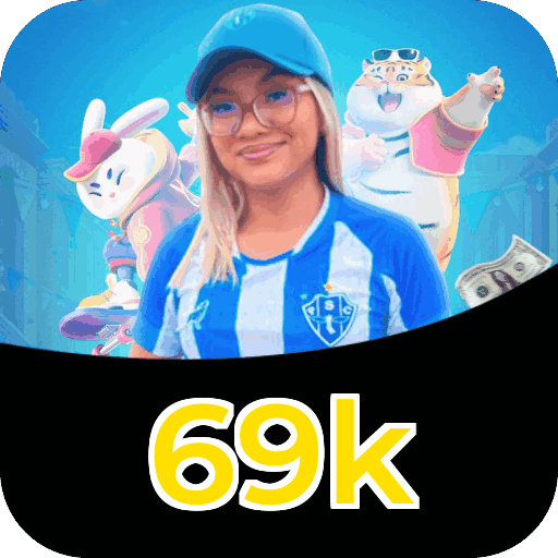 Interface do aplicativo 69k mostrando jogos disponíveis no iOS e Android